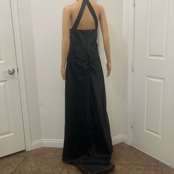 Betsy & Adam Black Dress Rhinestone Sleeveless Backless Side Zip - Picture 6 of 11